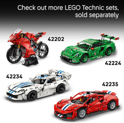 LEGO Kit de Modelo de Moto Technic Ducati Desmo450 MX Factory – inclui moto de brinquedo com motor de cilindro e suspensão – Decoração de mesa – Presente colecionável para meninos a partir de 10 anos – 42238