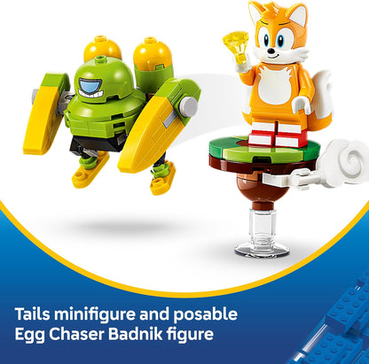 LEGO Brinquedo Sonic the Hedgehog: Avião Tornado do Tails – Inclui figura Badnik, minifigura do Tails e Esmeralda do Caos – Presente gamer para meninos e meninas a partir de 8 anos – 77119