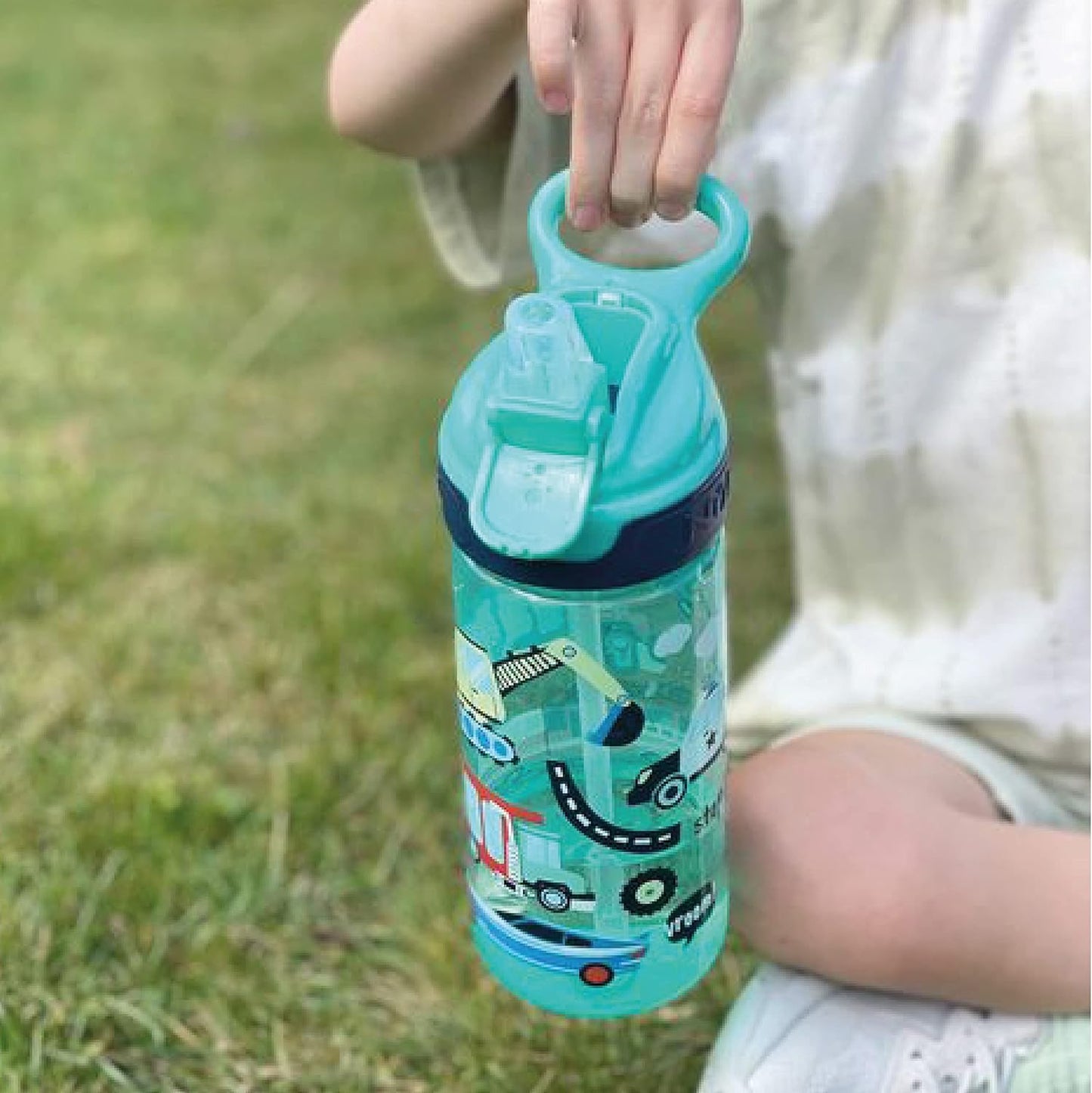 Nuby Garrafa de água Super Quench - Copo com canudinho antiderramamento para crianças pequenas | 540 ml/19 oz | Alça de transporte | Fluxo livre | Pode ser lavado na máquina de lavar louça e esterilizado | Copo adequado para crianças de 18 meses ou mais