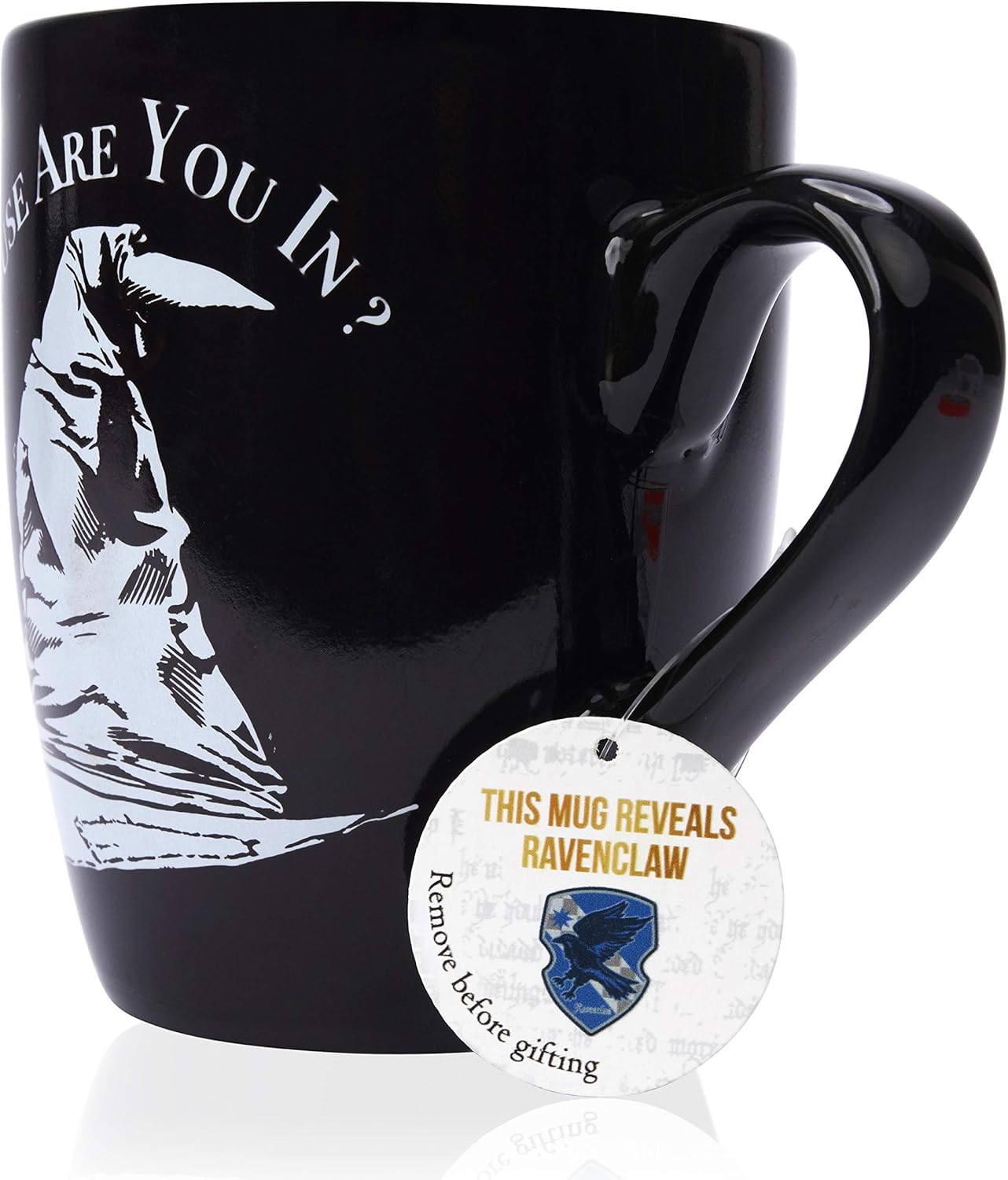 Caneca Chapéu Seletor de Harry Potter WOW! STUFF - Corvinal | O calor revela sua casa de Hogwarts WOW! STUFF escondida | Despeje sua bebida quente para ver sua casa | Caneca oficial licenciada