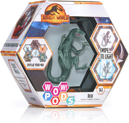 WOW Pods Velociprator Azul Display Iluminado Jurassic World Dominion Dinossauro