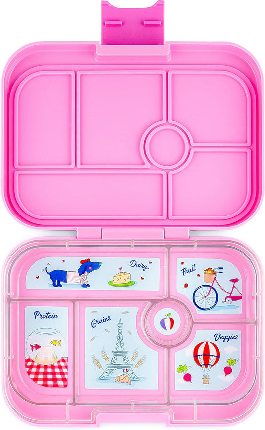 Yumbox Recipiente original de lancheira Bento à prova de vazamentos para crianças (Fifi Pink (bandeja de Paris))