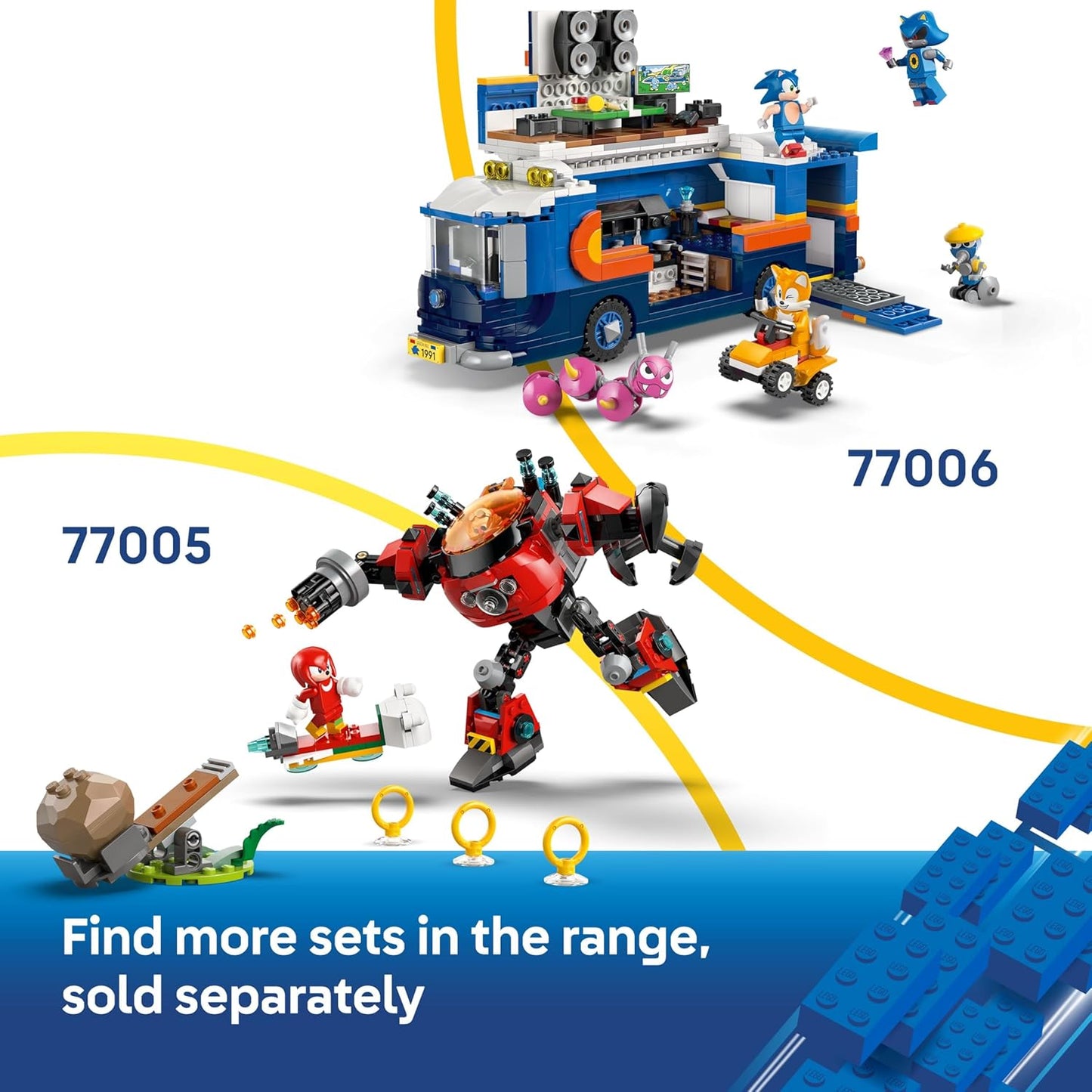 LEGO Sonic the Hedgehog Caminhão de Comando da Equipe Sonic - Conjunto Interativo com um Quadriciclo e 5 Figuras, incluindo Tails - Presente para meninos e meninas a partir de 8 anos e fãs de jogos - 77006