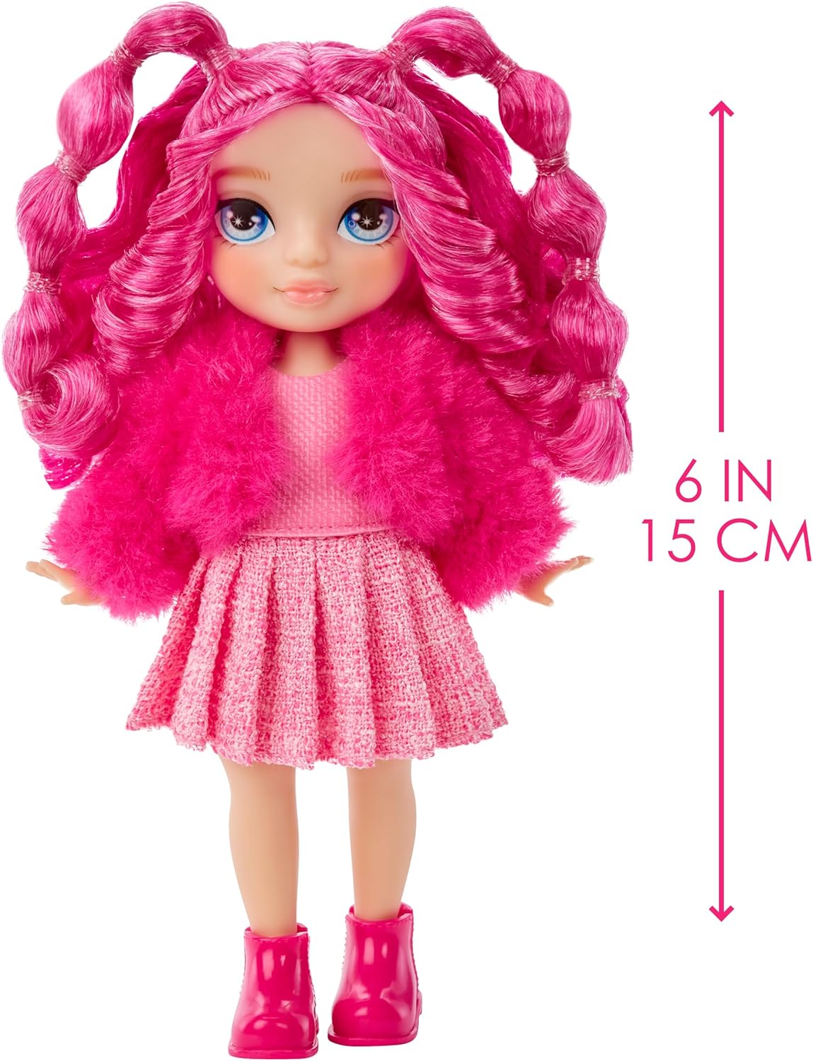 Rainbow High Littles - Magenta Monroe - Boneca Fashion Pequena e Articulada - Boneca Rosa de 14 cm de Altura com Bolsa e Gatinho de Estimação Mágico - Ideal para Crianças e Colecionadores