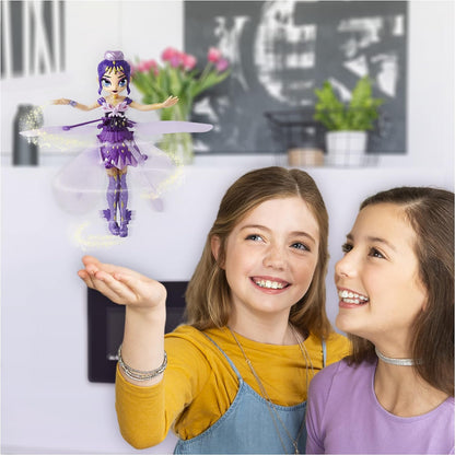 HATCHIMALS Pixies, Flyers de Cristal Pixie Voador Mágico Roxo com Luzes Asas Brilhantes e Estojo de Ovo de Cristal Drone de Brinquedo para Crianças de 6 anos ou mais