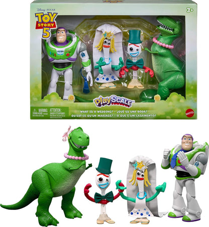 Mattel Disney e Pixar Toy Story 5: O Que é um Casamento? | Conjunto de 4 Bonecos com Acessórios, Kit de Brincadeira e Narrativa, JKV22