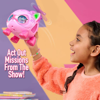 Just Play Disney Junior SuperKitties Su-Purr Wild Kitty Copter com Luzes e Sons, 3 Peças, Figuras Articuladas, Brinquedo para Fãs, Meninas e Crianças a partir de 3 Anos