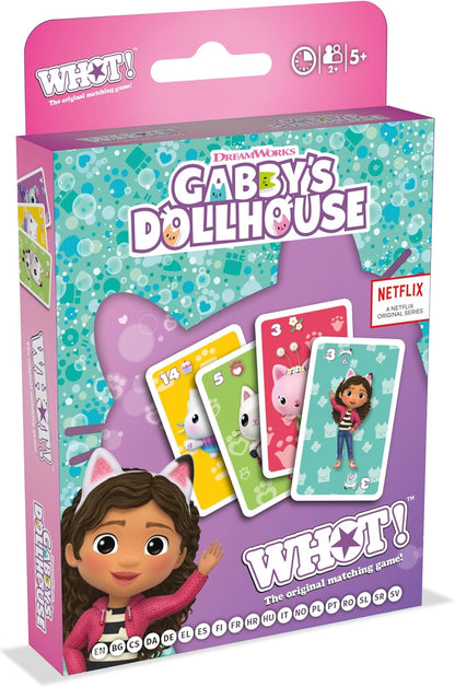 Waddingtons Number 1 Casa de Bonecas da Gabby WHOT! - Jogo de Cartas de Combinação para Crianças a partir de 5 anos, para 2 a 6 jogadores. Jogo de Combinação e Percepção de Cartas - Presente para Crianças a partir de 5 anos.
