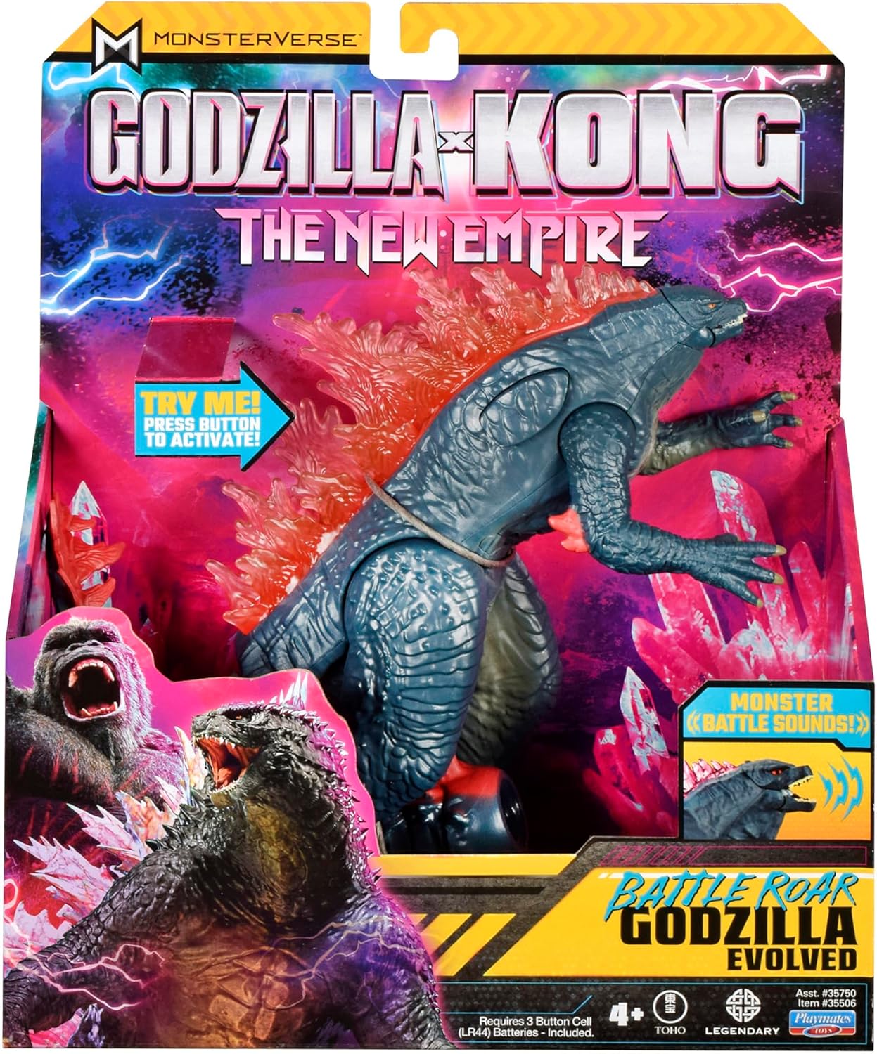 Godzilla x Kong: The New Empire, brinquedo de boneco de ação Battle Roar Godzilla autêntico de 7 polegadas, personagem icônico do filme colecionável em embalagem exclusiva de edição limitada, brinquedo adequado para maiores de 4 anos