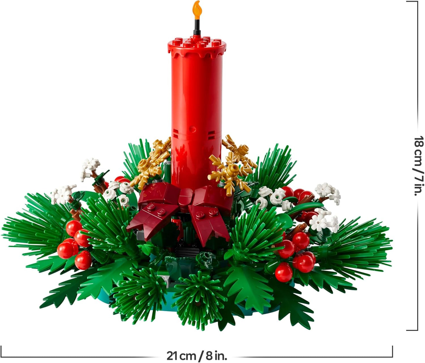 LEGO Decoração de mesa de Natal - Brinquedo decorativo com vela, frutos vermelhos, estrelas douradas e folhagem - Atividade divertida para toda a família - Presente para meninas, meninos e adolescentes a partir de 12 anos - 40743