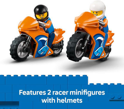 LEGO City Transportador de Motos - Brinquedo para Desenvolvimento da Coordenação Motora Fina com Caminhão Plataforma, 2 Motos, 2 Minifiguras, Rampa e Acessórios - Presente de Aniversário para Meninos a partir de 4 Anos - 60491