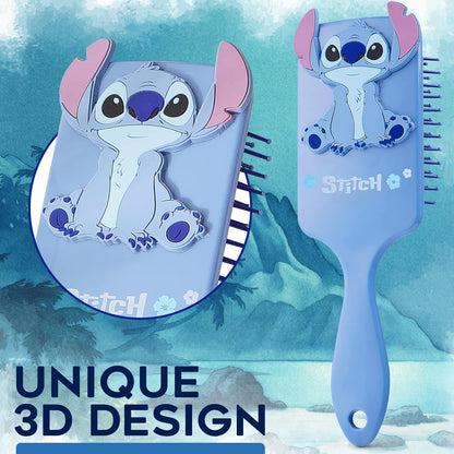 Disney Stitch Detangle Hair Brush for Women Teenagers Girls Minnie Mouse Baby Yoda Paddle Brush Stitch Gifts (Blue Stitch)