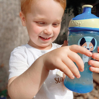 Botella de agua Nuby Super Slurp - Vaso antiderrames para niños pequeños | 360ml / 12oz | Fácil de sostener | Apto para lavavajillas | Taza adecuada para niños a partir de 18 meses (Rainbows, paquete de 2), 048526890460
