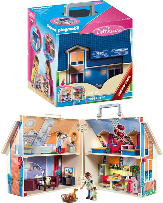 PLAYMOBIL 70985 Casa de Bonecas Portátil City Life, brinquedo divertido para brincadeiras imaginativas, ideal para crianças a partir de 4 anos.