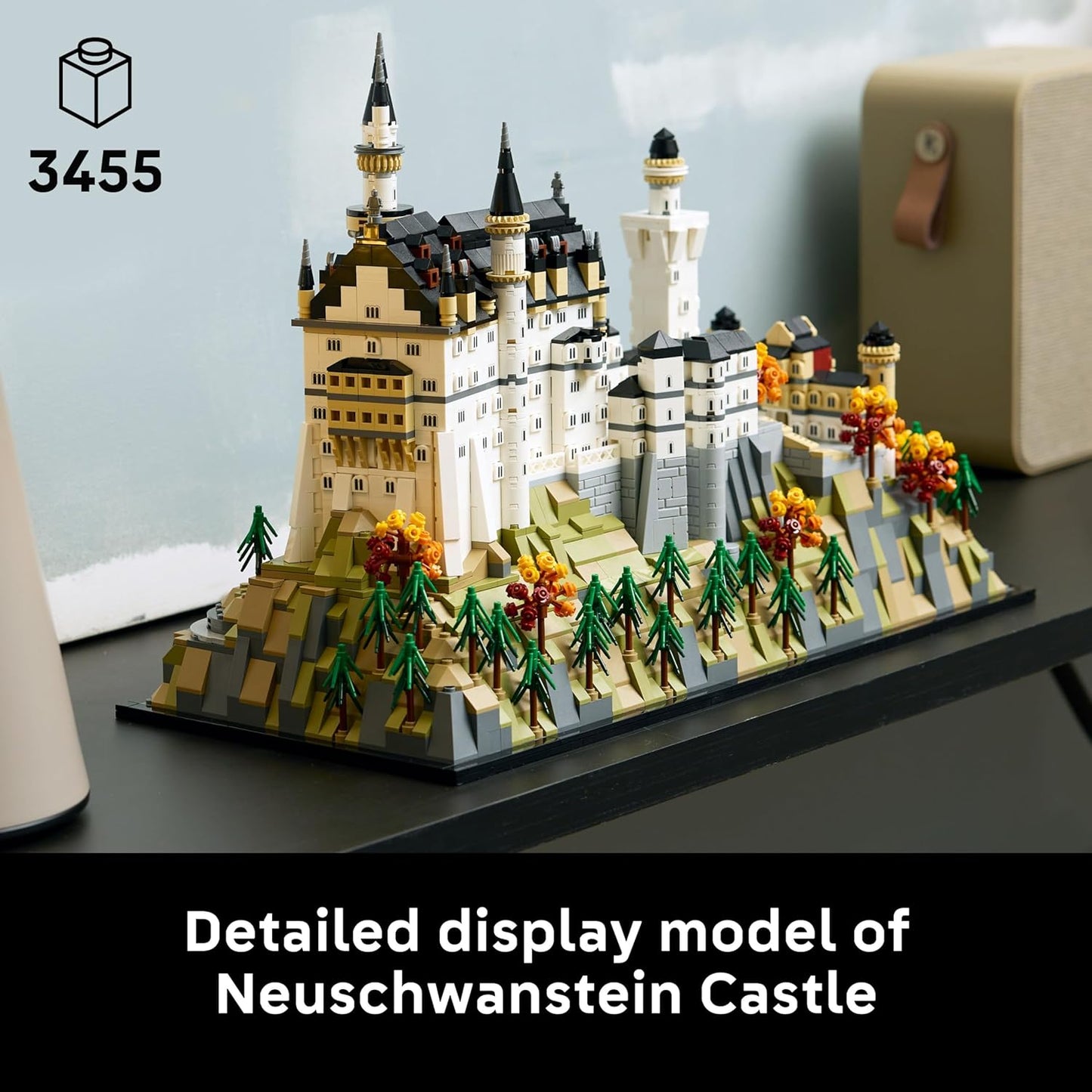 LEGO Architecture Castelo de Neuschwanstein - Kit de Modelo para Exibição (Faça Você Mesmo) para Adultos - Inclui Torres, Pátios e Interior Detalhado - Presente Histórico para Fãs - 21063