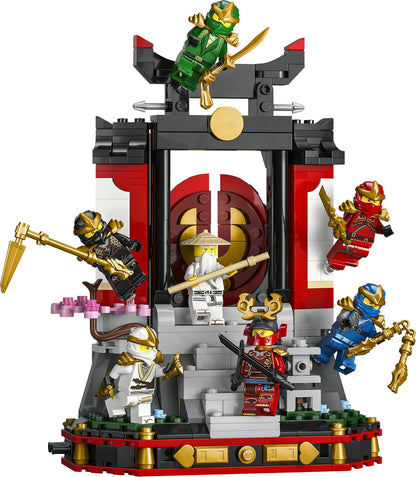 LEGO NINJAGO Expositor de Personagens Ninja 15º Aniversário - Kit de Montagem do Portão do Monastério com 8 Minifiguras Colecionáveis e Espadas - Presente Nostálgico para Meninos a partir de 14 Anos e Fãs Adultos - 71866