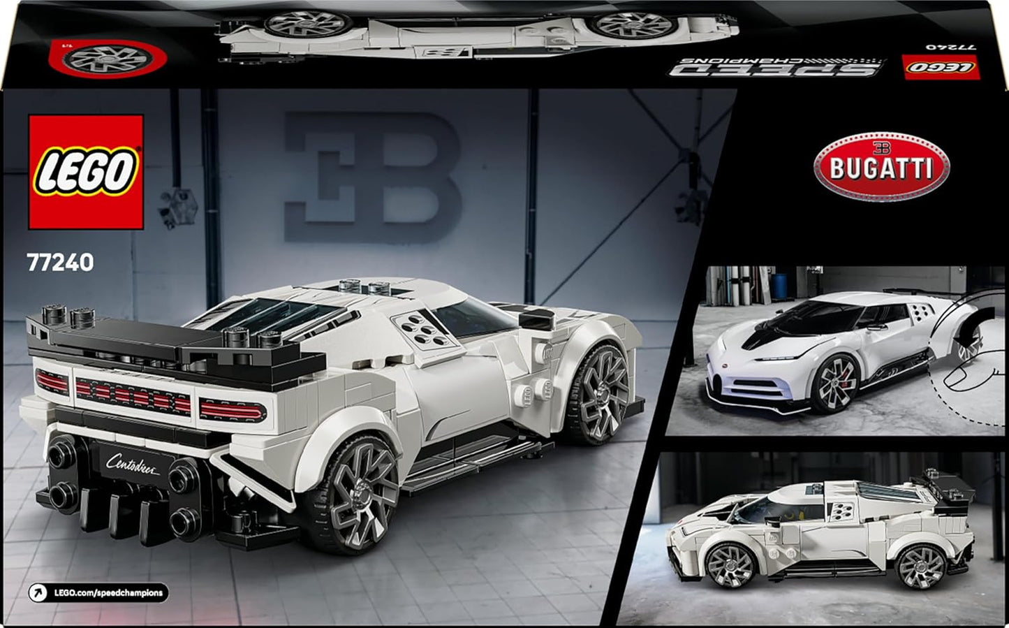 LEGO Speed Champions Bugatti Centodieci Hyper Sports Car - Kit de Modelo de Carro com Minifigura de Piloto - Presente de Aniversário para Meninos a partir de 9 Anos - 77240