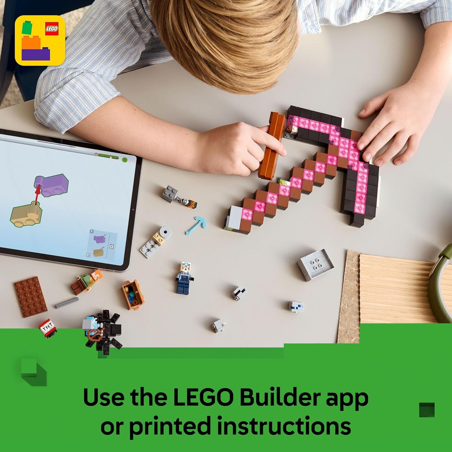 LEGO Minecraft The Pickaxe Mine - Brinquedo de Construção Interativo - Incluindo as Figuras de Jóquei Alex, Miner e Aranha Perdida - Decoração para Quarto de Jogador - Presente Colecionável para Meninos e Meninas a partir de 8 Anos - 21277