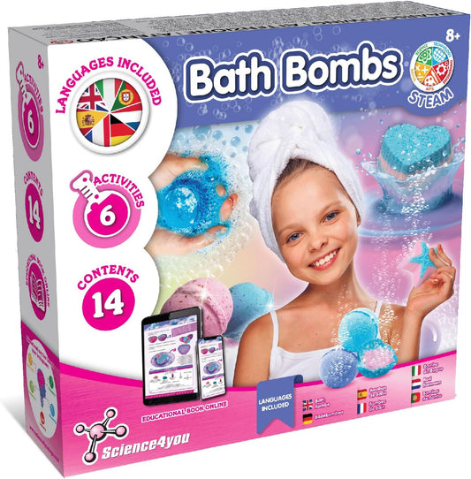 Science4you Bombas de banho para crianças +8 – Faça suas próprias bombas de banho, Perfumes e sabonetes Science4you para crianças - Fabricação de perfumes e sabonetes, Kit de fábrica de velas Science4you para crianças
