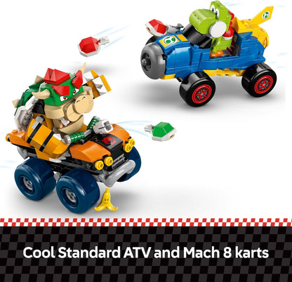 LEGO Super Mario: Mario Kart – Castelo do Bowser - Conjunto interativo com 2 carros e 4 figuras, incluindo Yoshi - Presente perfeito para crianças a partir de 9 anos - 72039