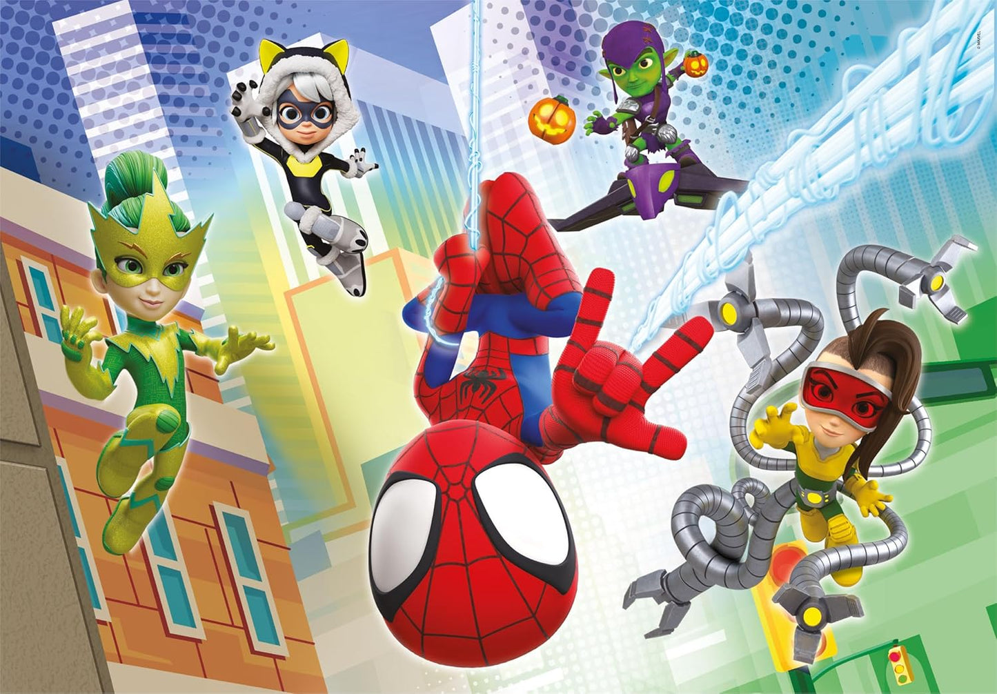 Clementoni - 21625 - Quebra-cabeça Supercolorido - Marvel Homem-Aranha e Seus Incríveis Amigos - 2x60 Peças (2 quebra-cabeças incluídos), Quebra-cabeça para Crianças a partir de 4 Anos, Quebra-cabeça de Desenho Animado