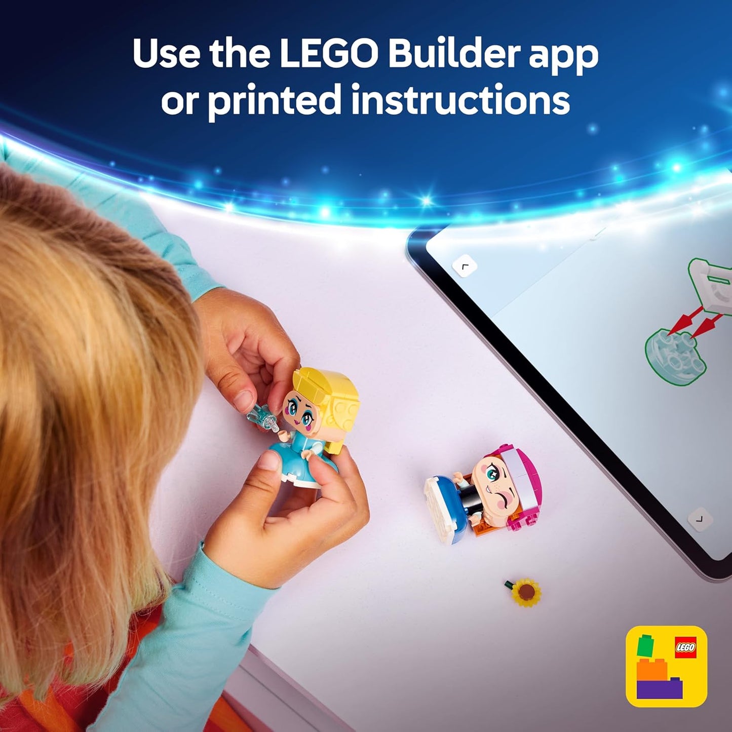 LEGO | Miniaturas da Anna e da Elsa de Frozen da Disney - Brinquedo de Princesa com 2 Mini Bonecas e Acessórios de Girassol e Raio de Gelo - Ótima Ideia de Presente para Meninas e Fãs a partir de 5 Anos - 43284