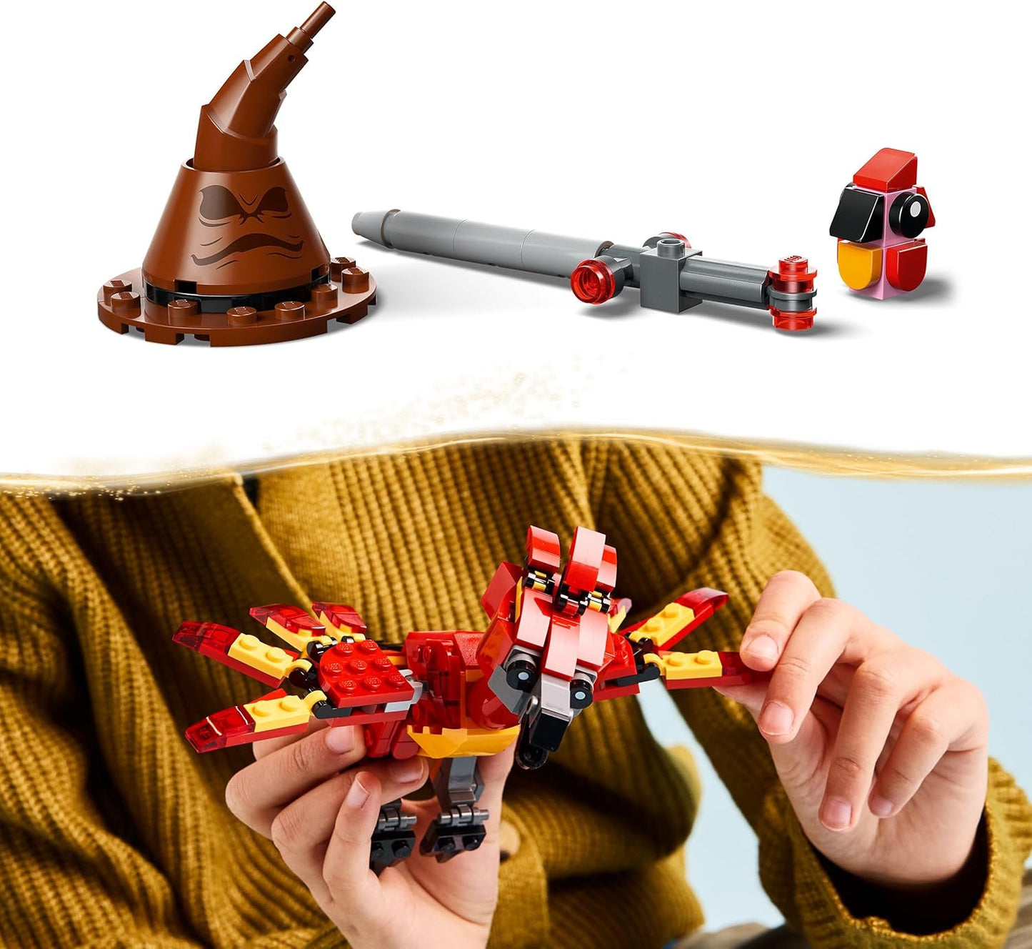 LEGO Harry Potter Fawkes: Fênix de Dumbledore - Brinquedo para Brincar e Exibir - Inclui Chapéu Seletor e Espada de Gryffindor - Presente de Aniversário para Meninas e Meninos a partir de 8 Anos - 76448