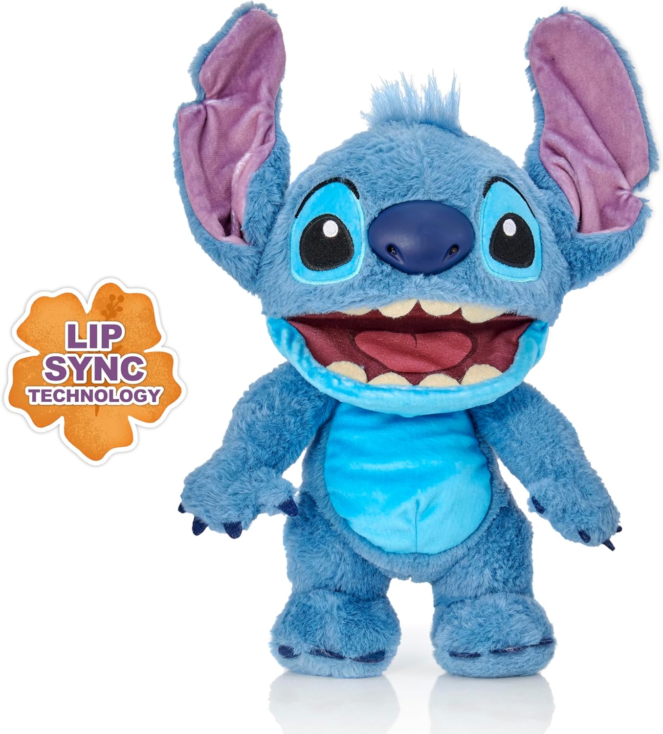WOW! STUFF Disney Chatty Stitch Deluxe, Puppetronic Stitch, Marionete Animatrônica, Mais de 50 combinações de ação e som, 30 cm/12 polegadas de altura, Idades de 6 a adulto, Azul