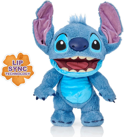 WOW! STUFF Disney Chatty Stitch Deluxe, Puppetronic Stitch, Marionete Animatrônica, Mais de 50 combinações de ação e som, 30 cm/12 polegadas de altura, Idades de 6 a adulto, Azul