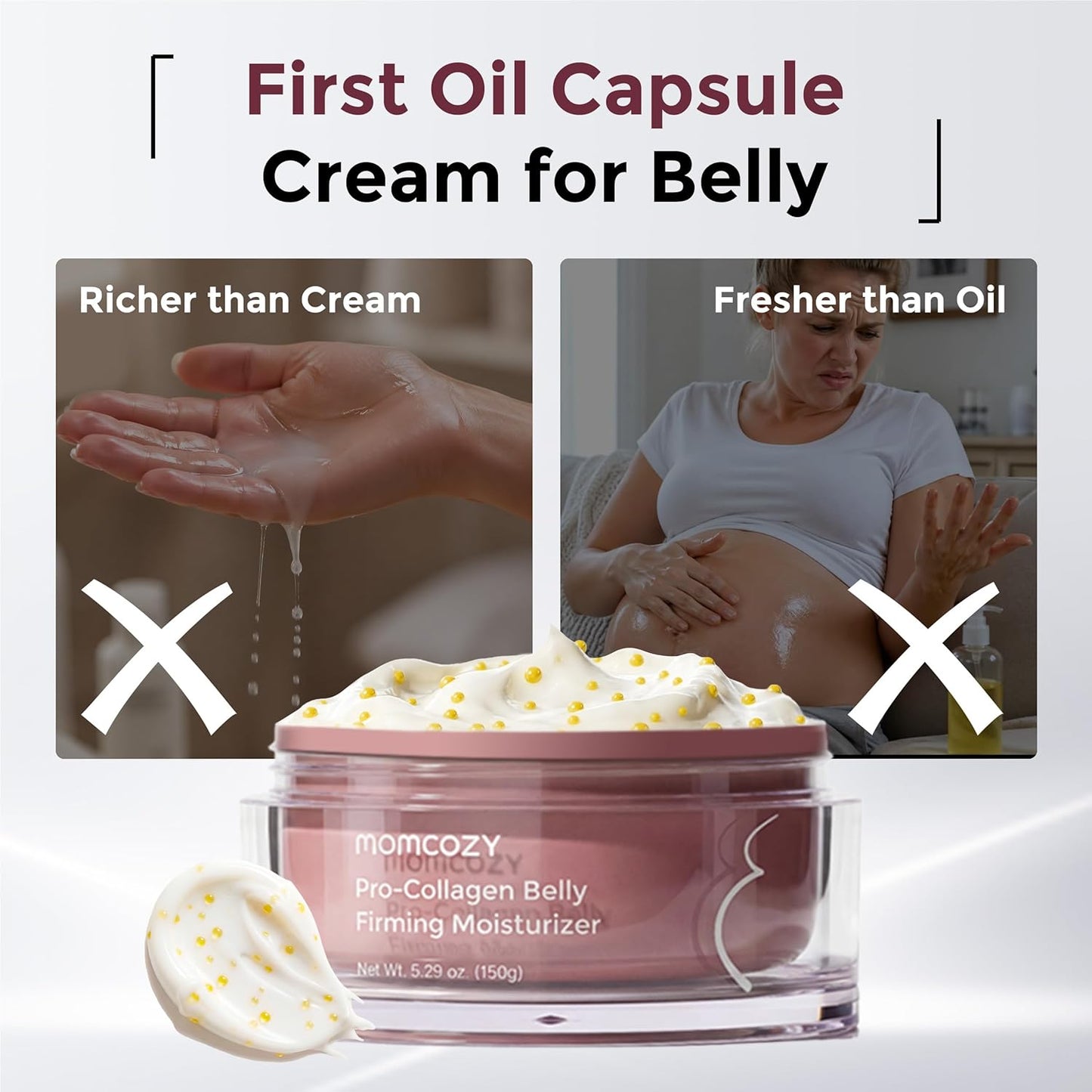 Momcozy Creme para Estrias na Gravidez, Hidratante Firmador Pró-Colágeno para Pele Seca, Gravidez e Pós-Parto, Suaviza a Aparência de Estrias, Rugas no Pescoço e Linhas Finas, 30g
