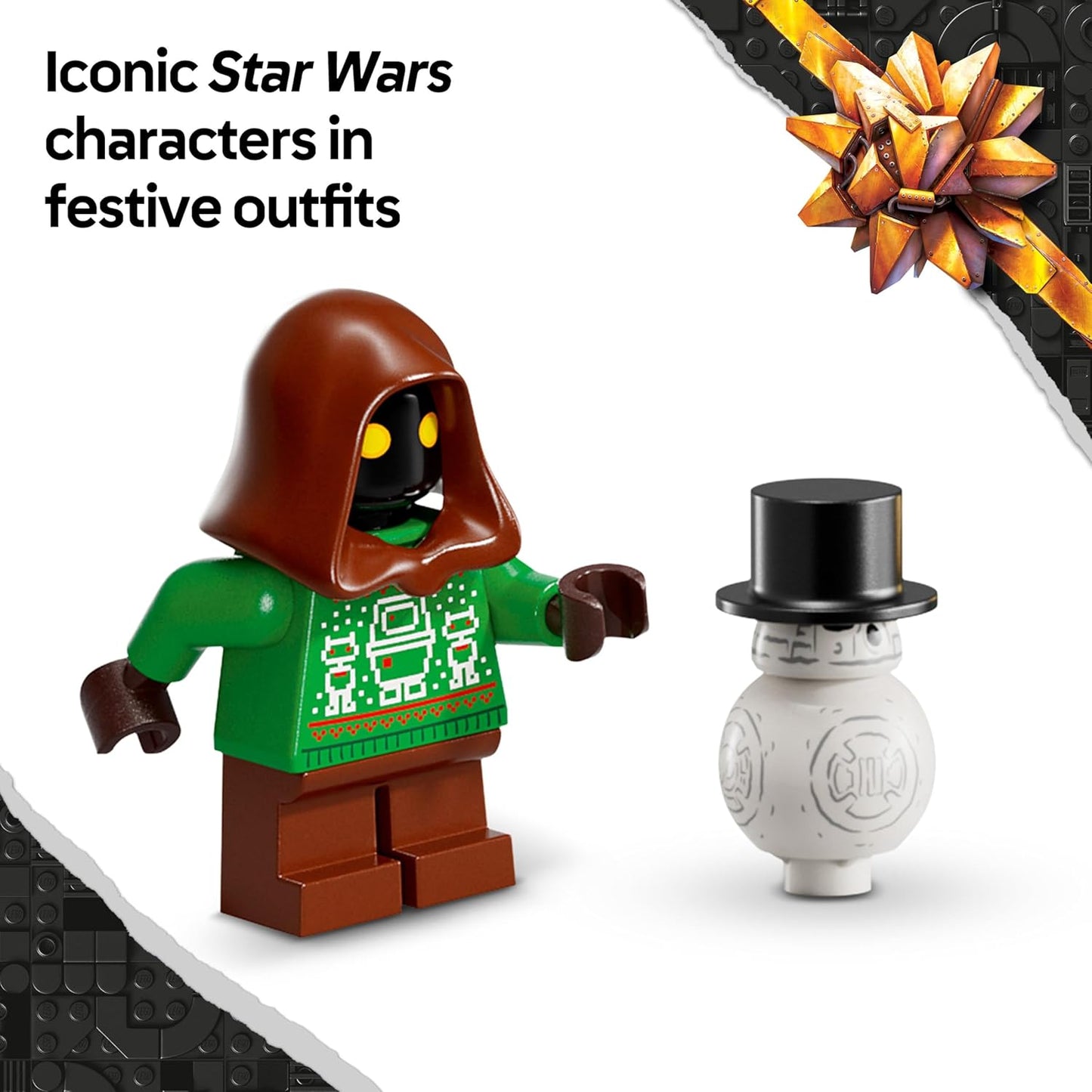Calendário do Advento LEGO Star Wars 2025 para meninos a partir de 6 anos - Brinquedo de contagem regressiva para o Natal com 24 surpresas, incluindo 2 minifiguras e 5 figuras de droides - Ideia de presente - 75418