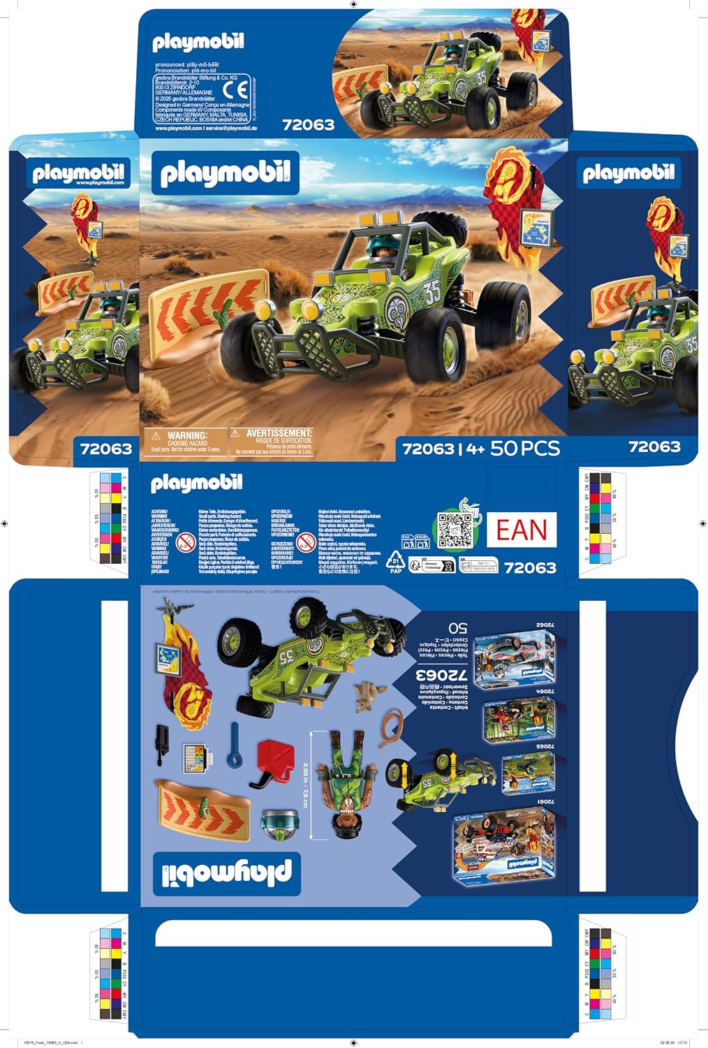 Playmobil | Carros | Buggy Off-road | Buggy do deserto com suspensão e estepe | carrinho de brinquedo para crianças a partir de 4 anos | 72063