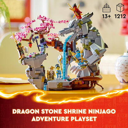 LEGO NINJAGO Dragon Stone Shrine Ninja Toy Adventure Playset para meninos, meninas e adolescentes com 6 minifiguras, modelo de figura edificável para brincar e exibir, decoração de quarto infantil, ideia de presente de aniversário 71819