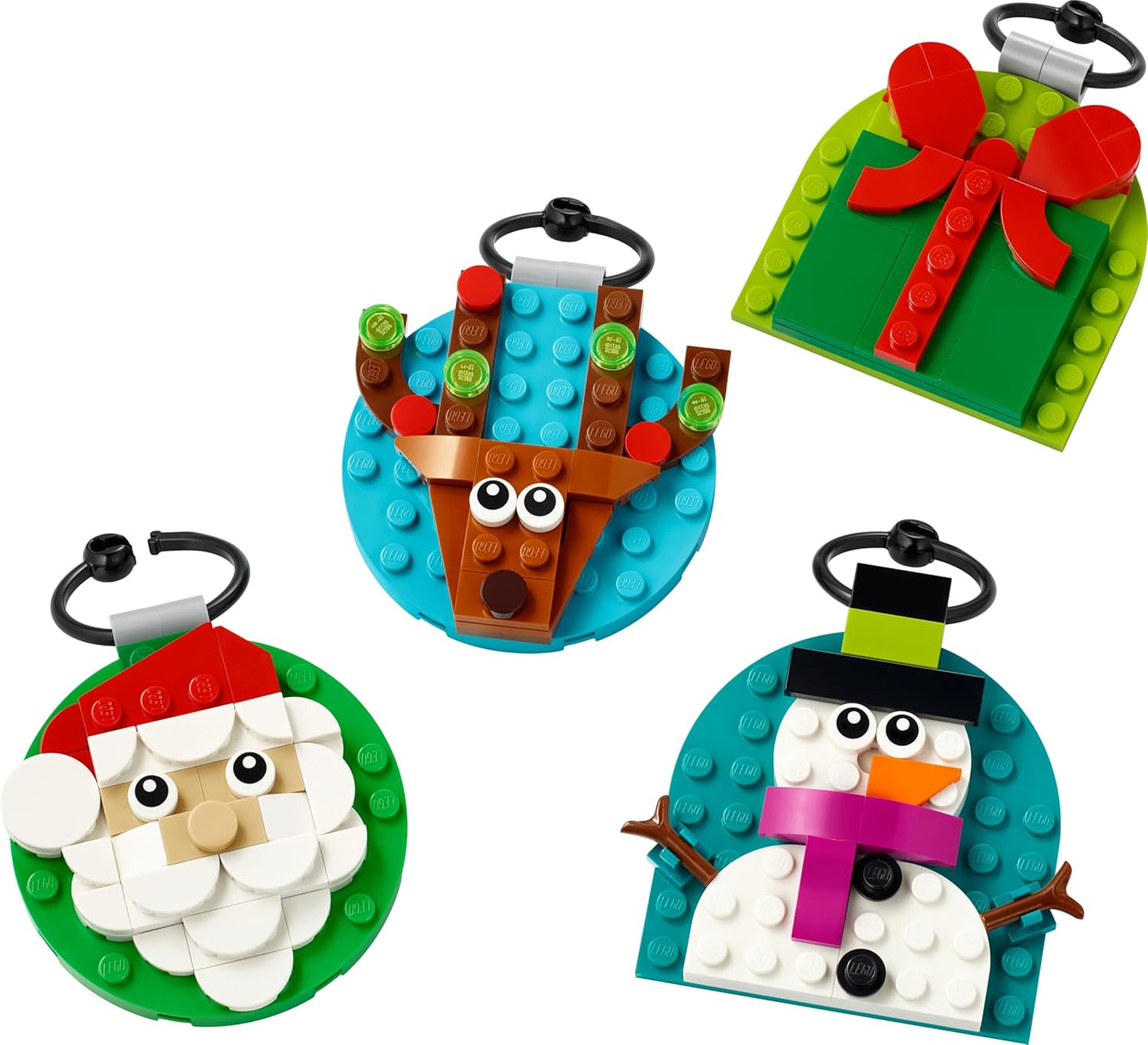 LEGO Conjunto de Enfeites de Natal - Brinquedo de Construção com 4 Decorações para Pendurar, incluindo Papai Noel, um Boneco de Neve e uma Rena - Diversão em Família - Presente para Crianças a partir de 6 Anos - 40744
