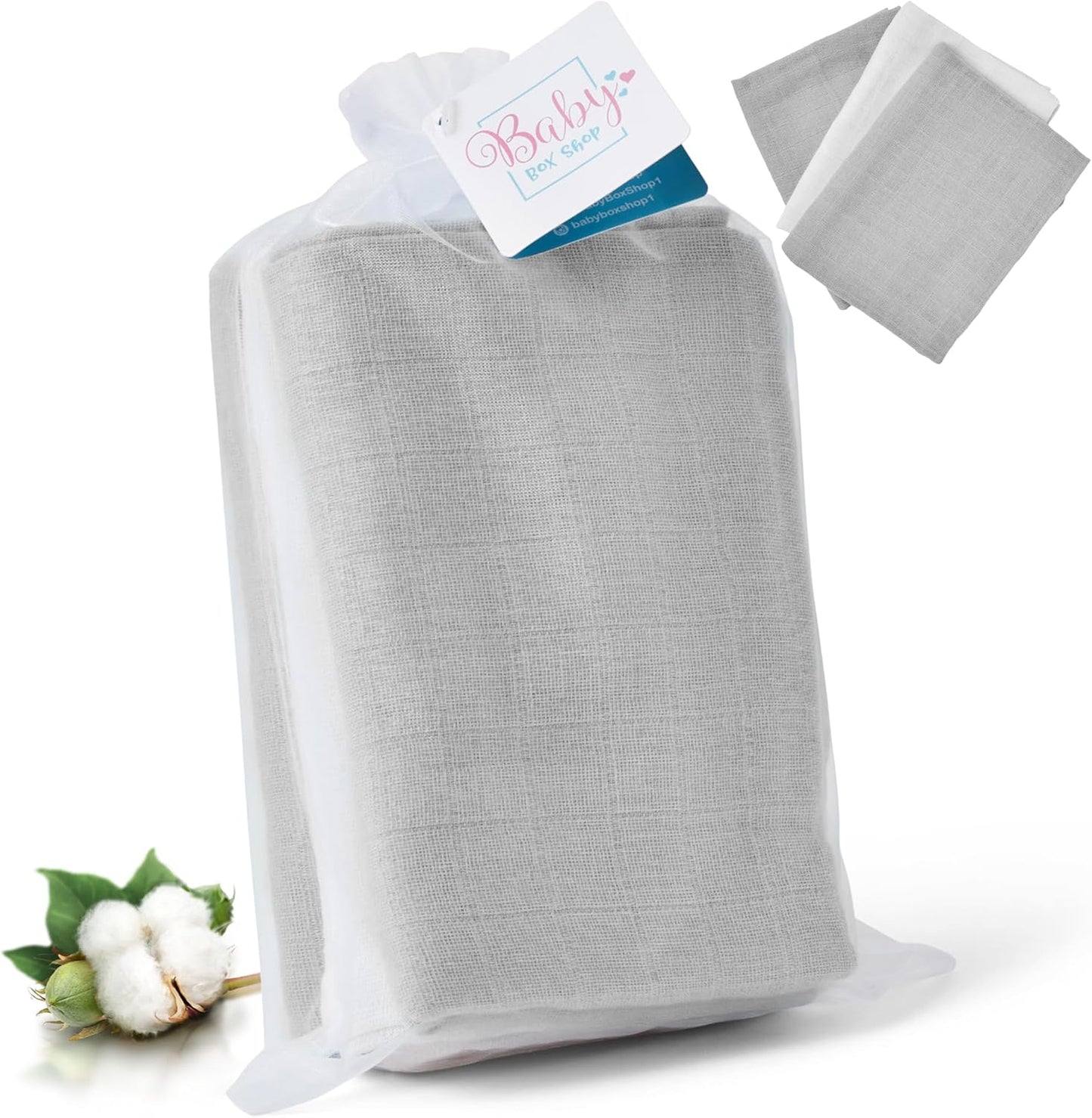 Baby Box Shop - Paninhos de musselina para bebês meninos, 100% algodão macio, para usar como capa de amamentação, paninhos de mão e paninhos de arroto, itens essenciais para bebês recém-nascidos