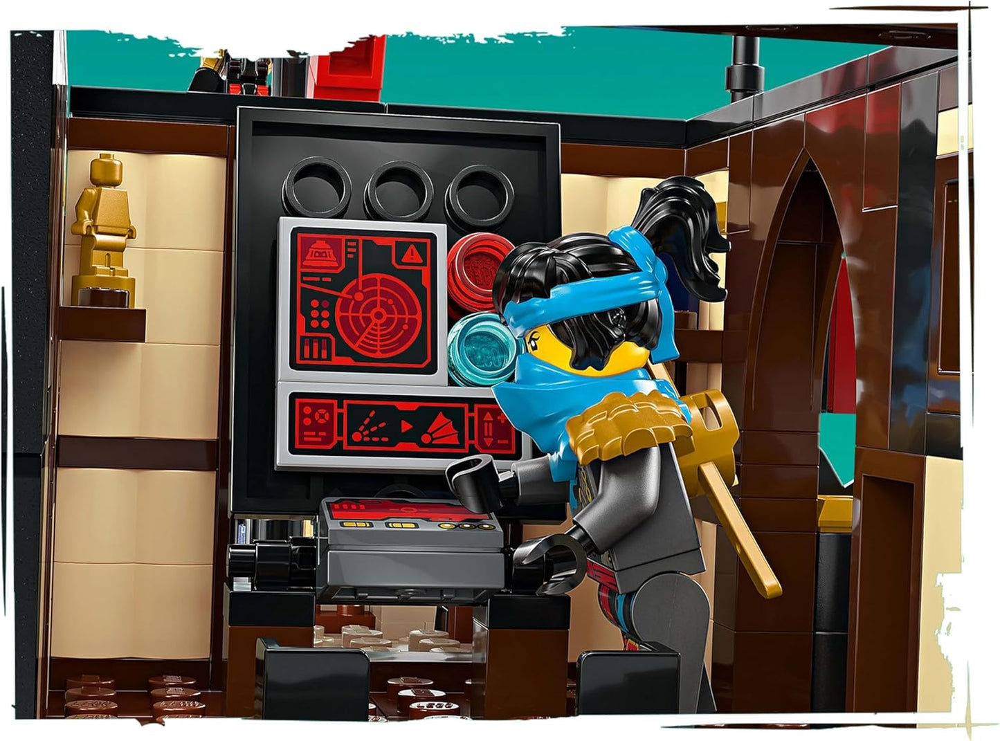LEGO NINJAGO The Temple Bounty - Barco de brinquedo interativo com velas móveis, além de 6 minifiguras, incluindo Cole, Zane e Nya - Presente para meninos maiores de 14 anos e fãs adolescentes de Dragons Rising - 71848