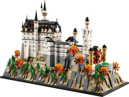 LEGO Architecture Castelo de Neuschwanstein - Kit de Modelo para Exibição (Faça Você Mesmo) para Adultos - Inclui Torres, Pátios e Interior Detalhado - Presente Histórico para Fãs - 21063