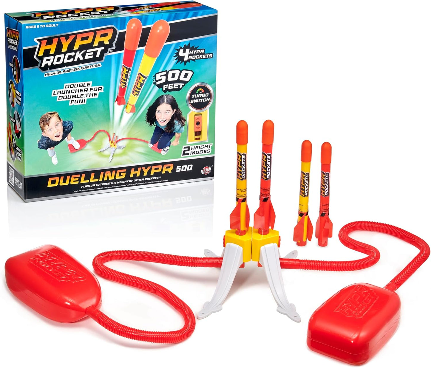 UAU! COISAS - HYPR Rocket 500, o selo voador mais alto para lançar foguetes, voa até 152 metros, 3 foguetes, jardim ou quintal ao ar livre, brinquedos e presentes para crianças, famílias, meninos e meninas