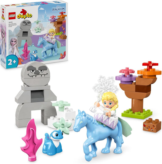 LEGO DUPLO Disney Elsa e Bruni na Floresta Encantada, Frozen 2 Brinquedo de aprendizagem para crianças, meninas e meninos de mais de 2 anos, com 4 personagens, incluindo a miniboneca Els, ideias para presentes de aniversário 10418