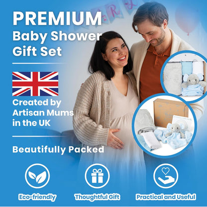 Baby Box Shop - Presentes personalizados para meninos, presente ideal para batizado: cobertor de lã, Baby Box Shop - 5 itens essenciais para recém-nascidos, ideais como presentes para chá de bebê e batizado, panos de musselina e presentes