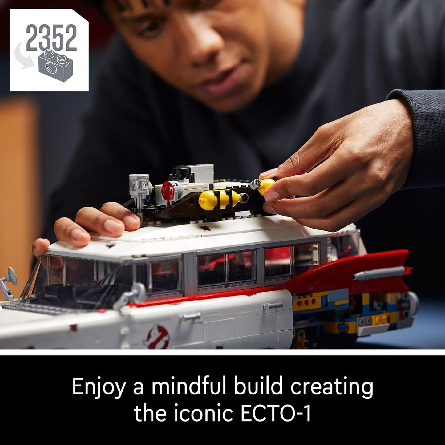 LEGO 10274 Icons Ghostbusters ECTO-1 Kit para carro, conjunto grande para adultos, ideia de presente para homens, mulheres, ela, ele, modelo colecionável para exibição, decoração nostálgica para casa 10274