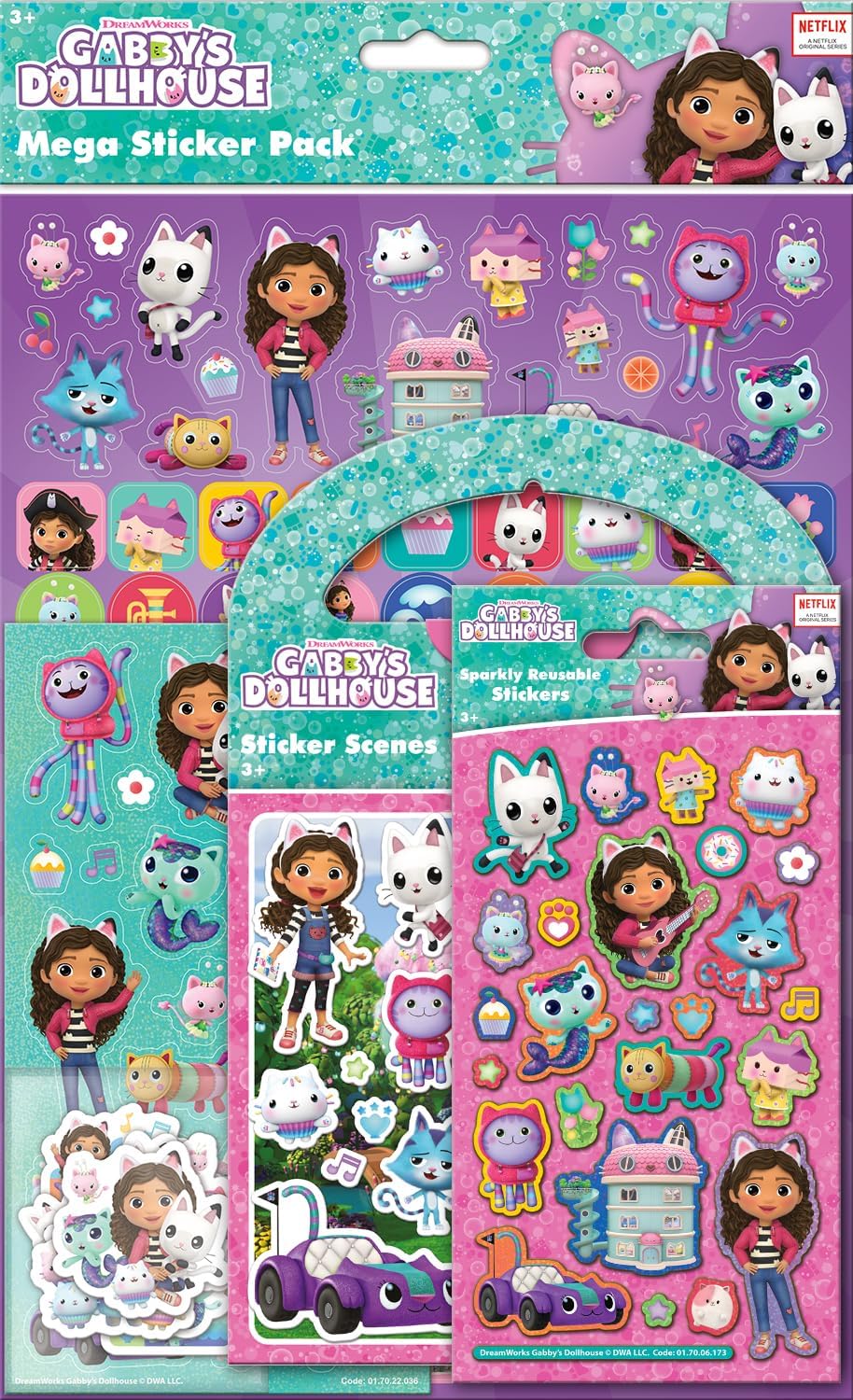 Pacote Gigante de Adesivos Casa de Bonecas da Gabby da Paper Projects | Pacote Completo para Scrapbooking e Decoração | Reutilizável em Superfícies Não Porosas, Rosa