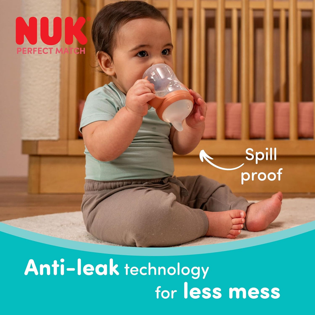 NUK Copo de Aprendizagem Perfect Match | 6+ meses | 150 ml | Copo com Bico Antivazamento para Crianças Pequenas | Alças Antiderrapantes | Hipopótamo | 1 unidade
