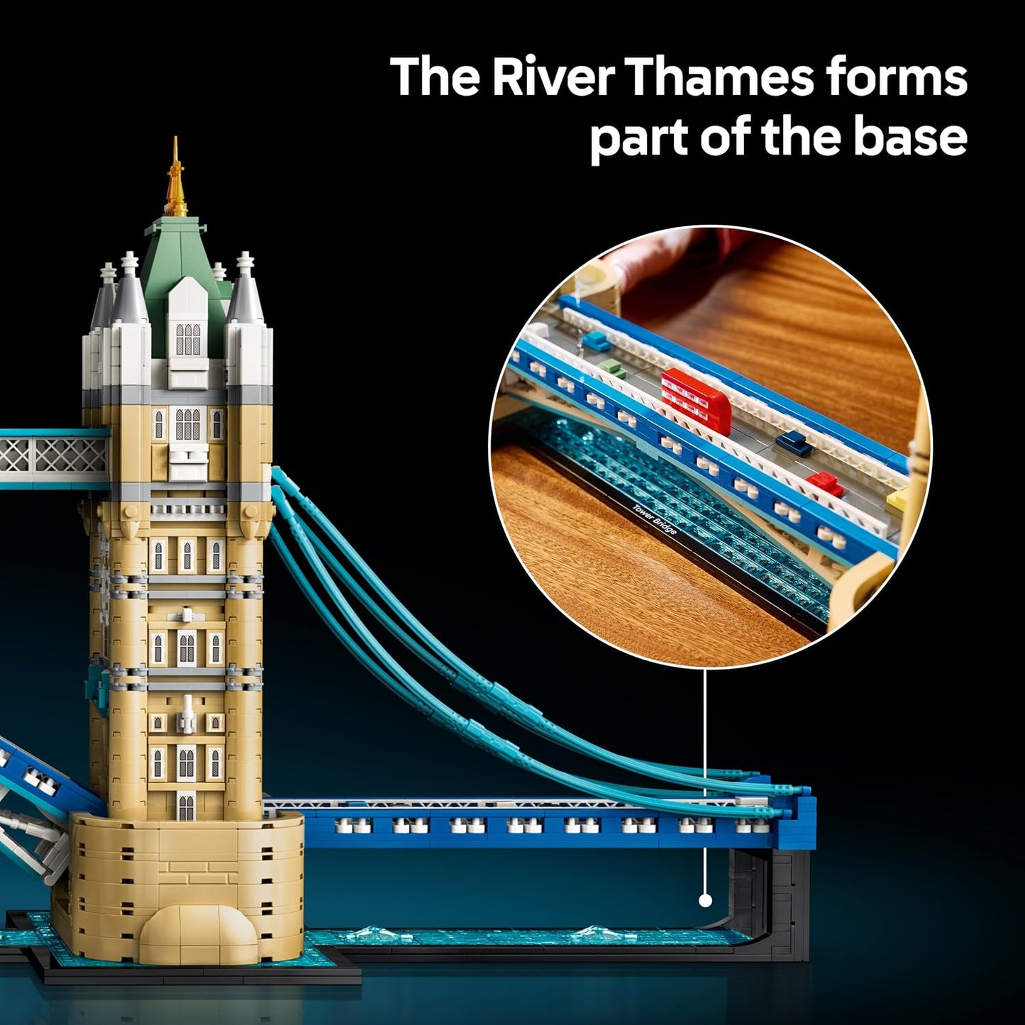LEGO Architecture Tower Bridge – Kit de Modelo em Miniatura para Montar (Adultos) – Conjunto de Decoração 3D para Prateleira com Ponte Elevadiça, Base do Rio Tâmisa e Ônibus de Londres – Ideia de Presente Colecionável – 21067