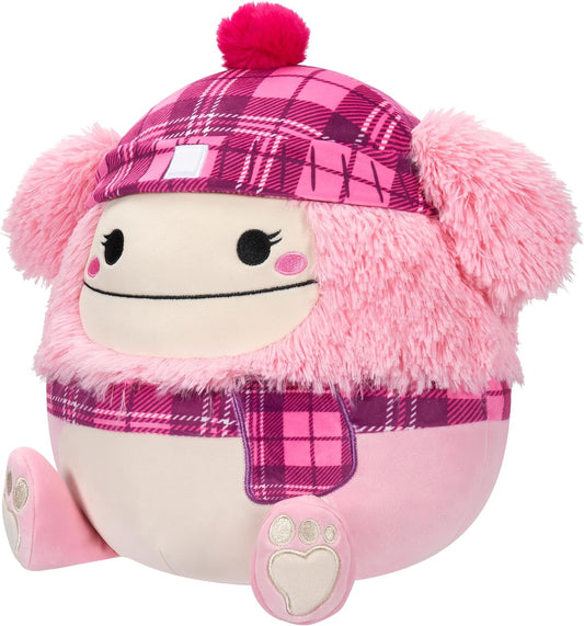 Squishmallows SQXM00463 Peluche Jumbo Exclusivo de Amazon de 24" Bigfoot Brina-Rosa con Bufanda y Gorro