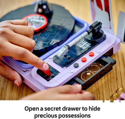 LEGO Edições "Concert Moon" da Olivia Rodrigo – Kit de Modelo de Toca-Discos com Disco de Vinil e Minifigura – Decoração para Quarto Infantil – Presente Musical para Adolescentes (Meninas e Meninos) e Fãs a partir de 14 Anos – 43029