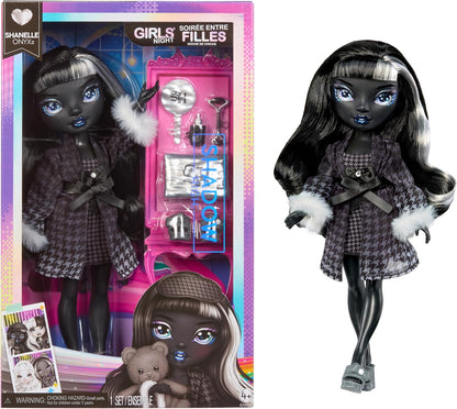 Rainbow High Shadow High Girl's Night - Shanelle Onyx - Boneca Fashion em tons de cinza de 28 cm, cabelo e roupa pretos com acessórios e pente - Para colecionadores e crianças a partir de 4 anos