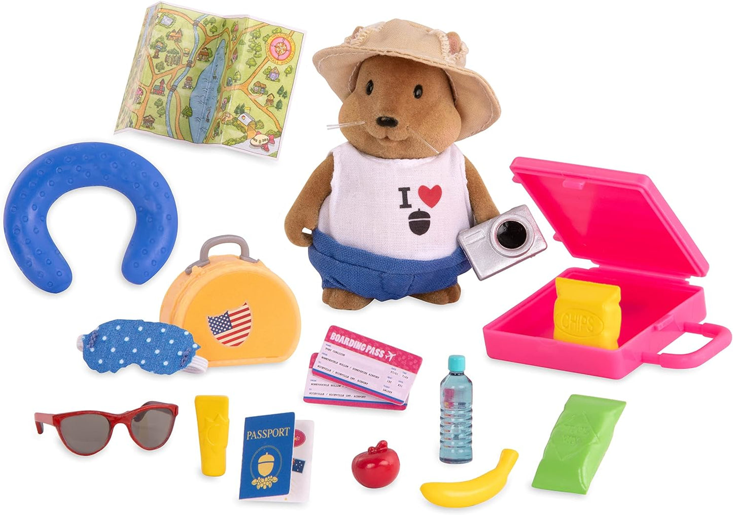 Li'l Woodzeez WZ6702Z Pla Variety Li'l Woodzeez - Conjunto de 20 peças para sala de aula e playground com móveis e acessórios escolares - brinquedos em miniatura e conjuntos de jogos para crianças de 3 anos ou mais, multicolorido, M