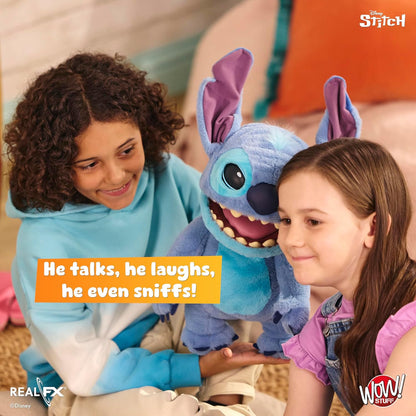 UAU! COISAS: Fantoche Disney Stitch com Efeitos Reais - Pelúcia Animatrônica de 45 cm, Mais de 100 Combinações de Ação e Som, Visual, Sensação e Som Realistas! 1ª Edição, A partir de 6 Anos