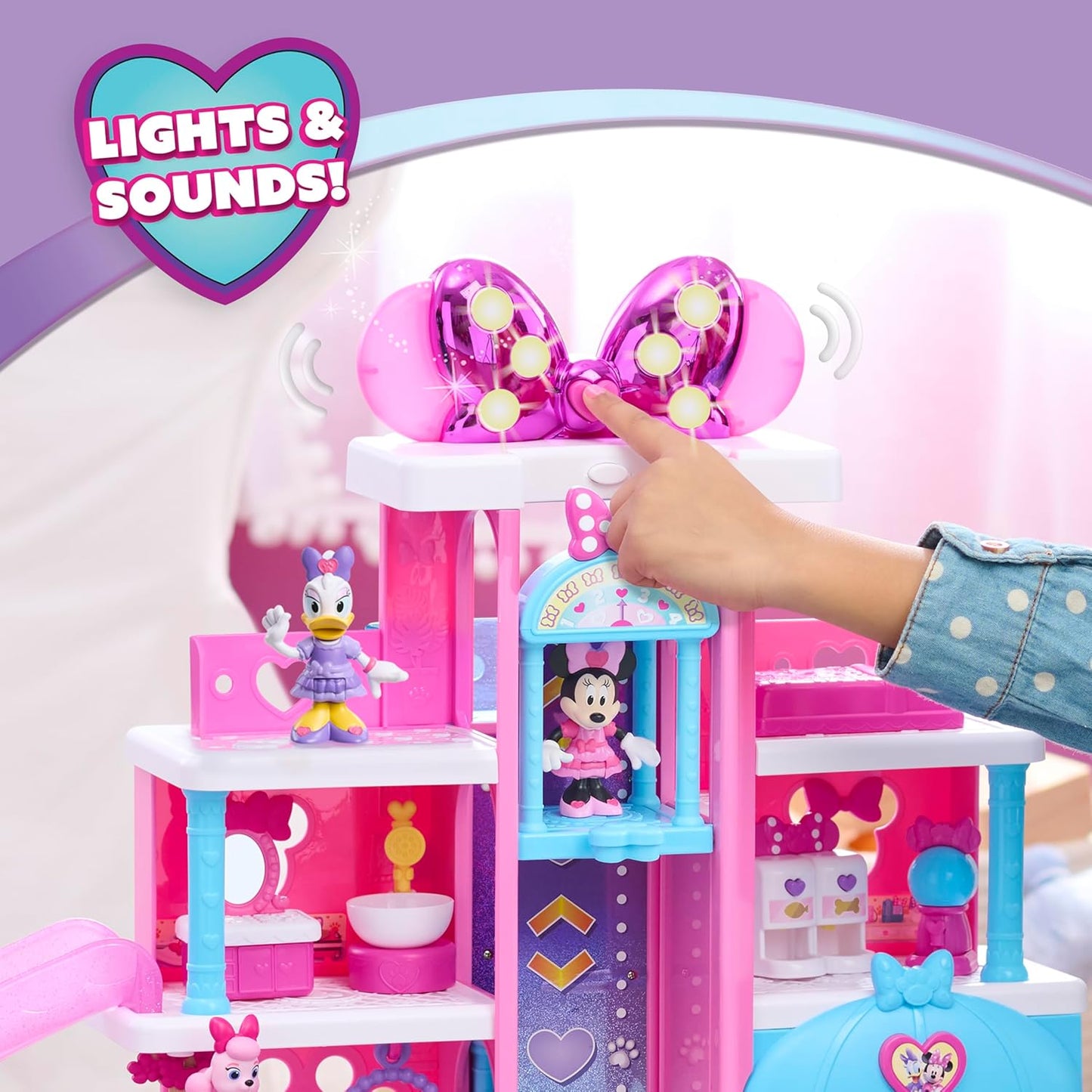 Just Play, Conjunto de hotel para animais de estimação da Minnie Mouse da Disney Jr. da com 23 peças e 51 cm de altura, para crianças a partir de 3 anos.